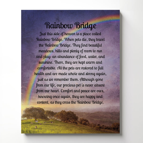 Rainbow Bridge Canvas Print, Dog Memorial, Pet Memorial Frame, Dog Bereavement Gifts, Dog Passing Away Gifts, Ready To Hang for Living Room Home Wall Art, C2185