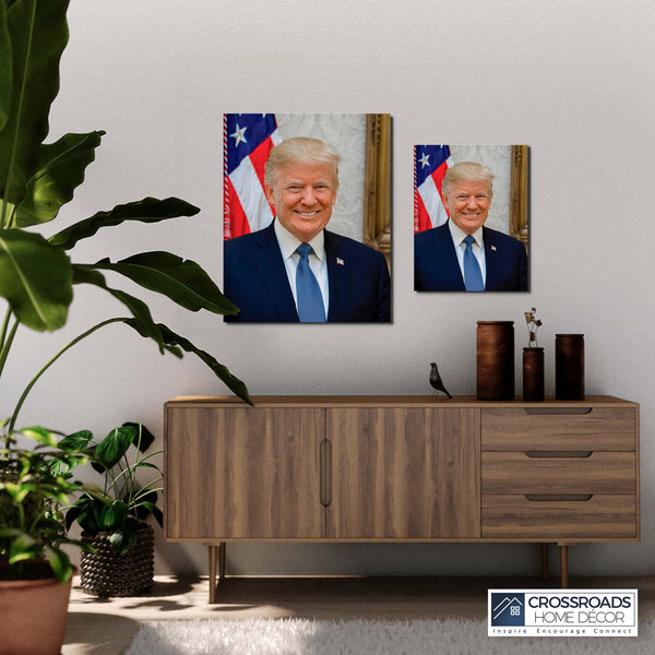 Portrait of Trump Printed Canvas, Trump Merchandise, Donald Trump Official, Trump Posters for Walls, Donald Trump Picture, Ready To Hang for Living Room Home Wall Art, C2241