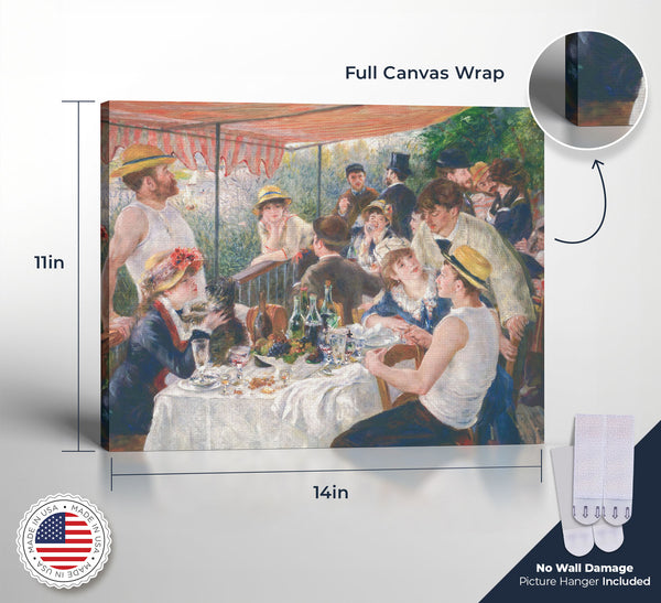 Famous Art Prints, Fine Art Prints on Canvas, Luncheon of the Boating Party by Pierre Auguste Renoir, Ready To Hang for Living Room Home Wall Decor, C2402