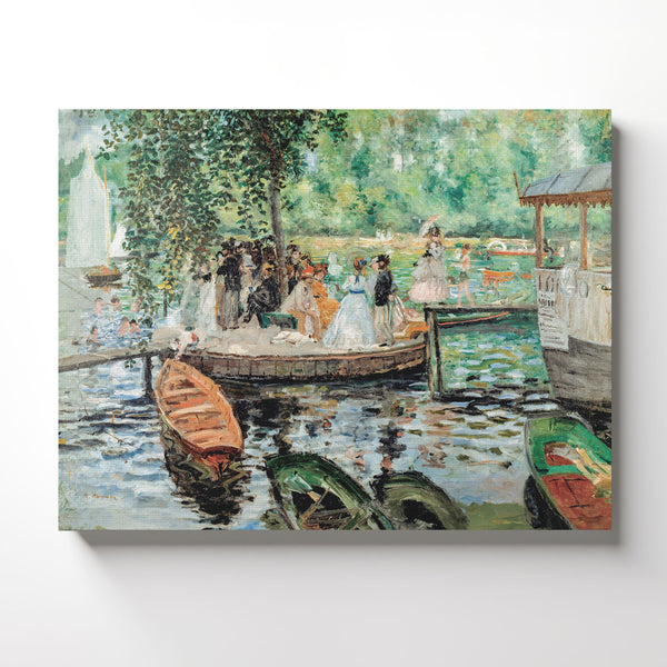 Famous Paintings Renior Canvas Wall Art, Fine Art Prints, La Grenouillere, The Frog Pond by Pierre Auguste Renoir, Ready To Hang for Living Room Home Wall Decor, C2403