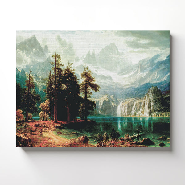 Famous Paintings, Albert Bierstadt Paintings Sierra Nevada in California Canvas Print, Fine Art, Fine Art Oil Paintings, Ready To Hang for Living Room Home Wall Decor, C2410