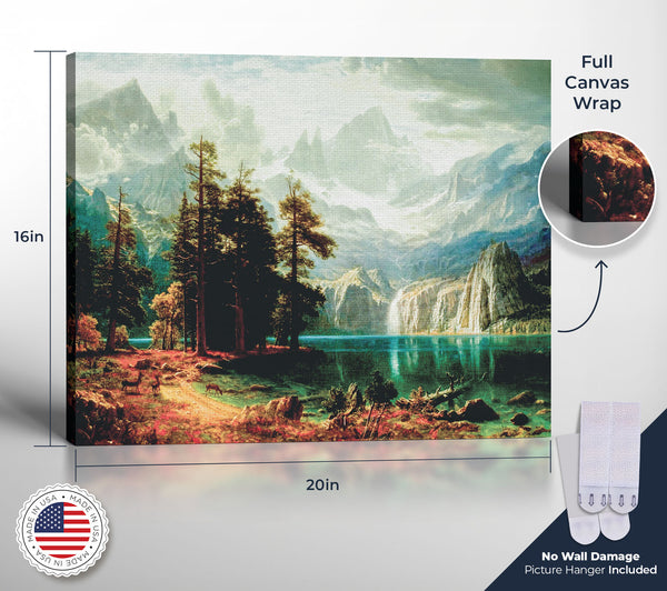 Famous Paintings, Albert Bierstadt Paintings Sierra Nevada in California Canvas Print, Fine Art, Fine Art Oil Paintings, Ready To Hang for Living Room Home Wall Decor, C2410