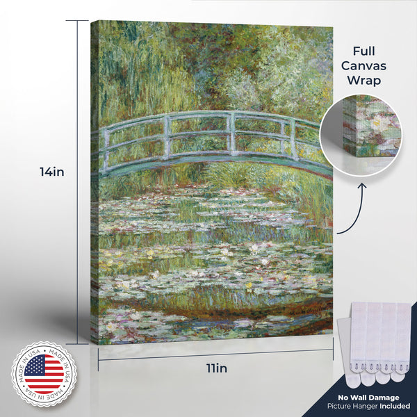 Monet Wall Art, Lily Painting, Monet Canvas Wall Art, Water Lily Pond Canvas Print, Claud Monet Prints, Ready To Hang for Living Room Home Wall Decor, C2419