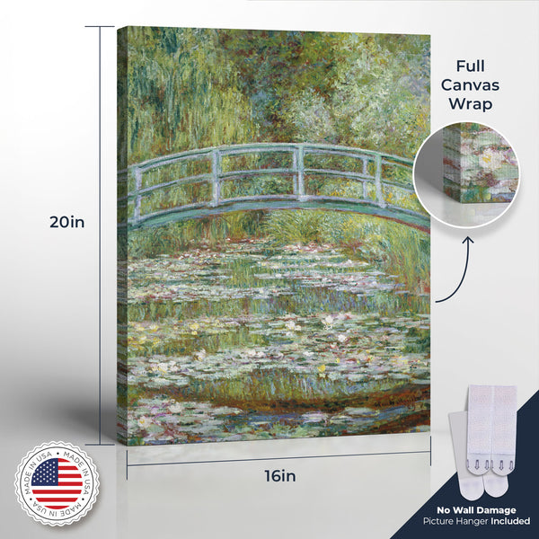 Monet Wall Art, Lily Painting, Monet Canvas Wall Art, Water Lily Pond Canvas Print, Claud Monet Prints, Ready To Hang for Living Room Home Wall Decor, C2419