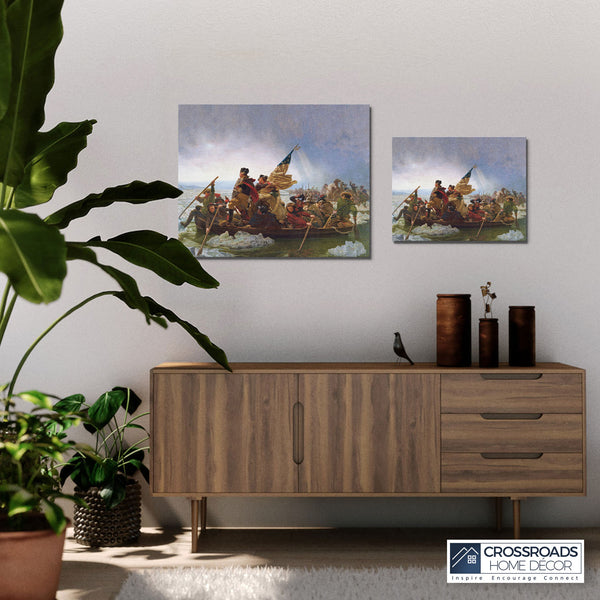 Washington Crossing the Delaware Canvas Frame, George Washington Painting, Washington Canvas, Washington’s Crossing, Ready To Hang for Living Room Home Wall Art C2423