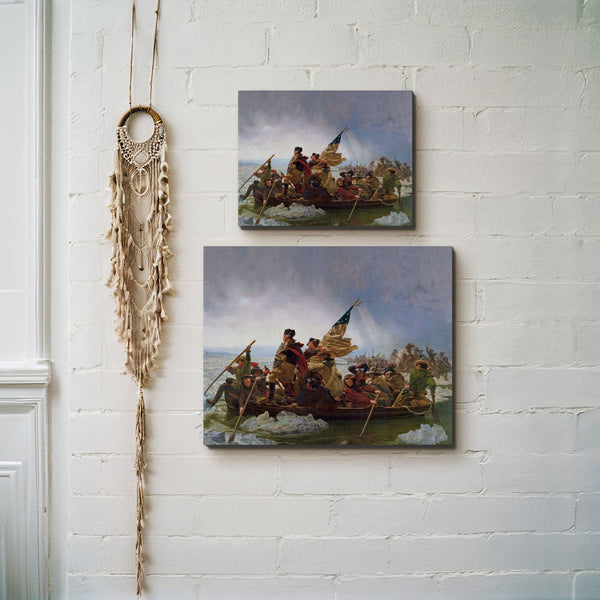 Washington Crossing the Delaware Canvas Frame, George Washington Painting, Washington Canvas, Washington’s Crossing, Ready To Hang for Living Room Home Wall Art C2423