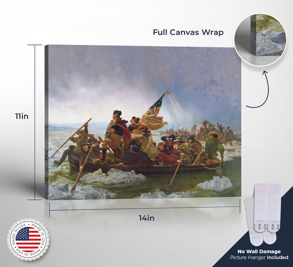 Washington Crossing the Delaware Canvas Frame, George Washington Painting, Washington Canvas, Washington’s Crossing, Ready To Hang for Living Room Home Wall Art C2423