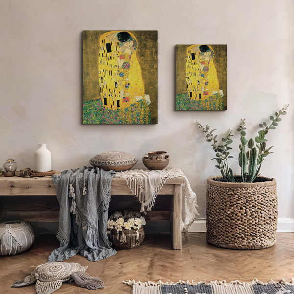 Gustav Klimt Wall Art, The Kiss Canvas Print, Klimt the Kiss, Fine Art, Famous Oil Paintings, The Kiss Art Canvas, Ready To Hang for Living Room Home Wall Decor, C2427