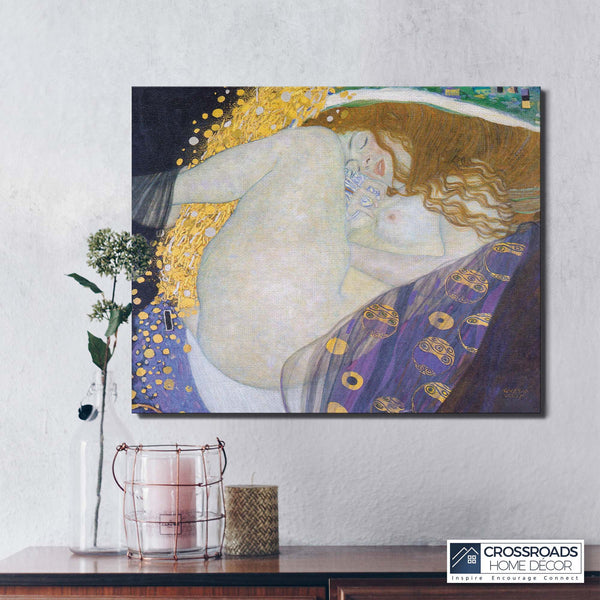 Danae by Gustav Klimt Wall Art, Fine Art Paintings, Famous Art Paintings, Gustav Klimt Wall, Ready To Hang for Living Room Home Wall Decor, C2431