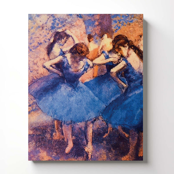 Ballerina Wall Art, Dance Wall Art, Dancers in Blue Canvas Print by Degas, Degas Wall Art, Women Wall Art Canvas, Ready To Hang for Living Room Home Wall Decor, C2434