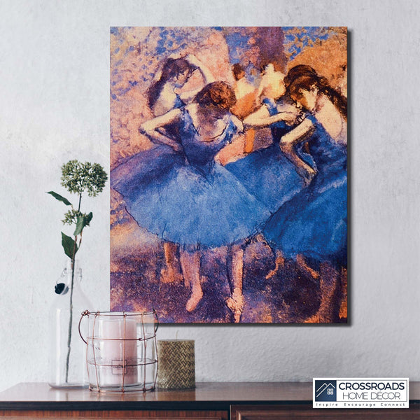 Ballerina Wall Art, Dance Wall Art, Dancers in Blue Canvas Print by Degas, Degas Wall Art, Women Wall Art Canvas, Ready To Hang for Living Room Home Wall Decor, C2434