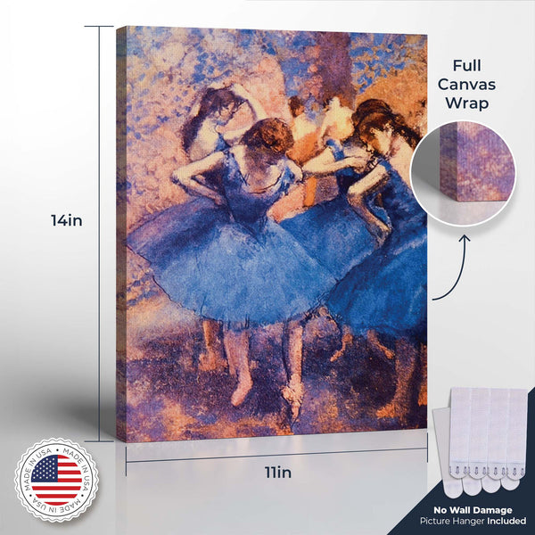 Ballerina Wall Art, Dance Wall Art, Dancers in Blue Canvas Print by Degas, Degas Wall Art, Women Wall Art Canvas, Ready To Hang for Living Room Home Wall Decor, C2434