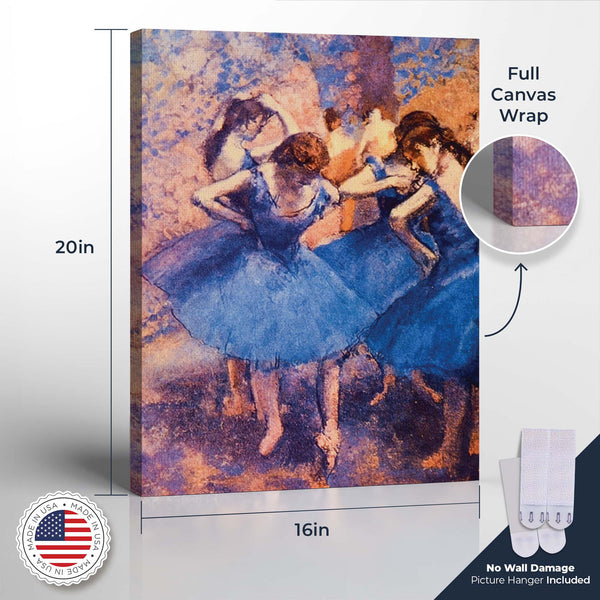 Ballerina Wall Art, Dance Wall Art, Dancers in Blue Canvas Print by Degas, Degas Wall Art, Women Wall Art Canvas, Ready To Hang for Living Room Home Wall Decor, C2434