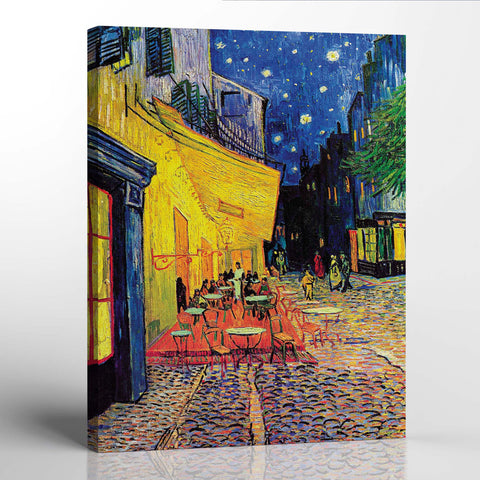 Van Gogh Wall Art, Cafe Terrace At Night, Van Gogh Canvas Wall Art, Night Cafe Van Gogh, Ready To Hang for Living Room Home Wall Art, C2437