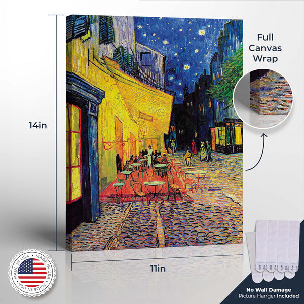 Van Gogh Wall Art, Cafe Terrace At Night, Van Gogh Canvas Wall Art, Night Cafe Van Gogh, Ready To Hang for Living Room Home Wall Art, C2437