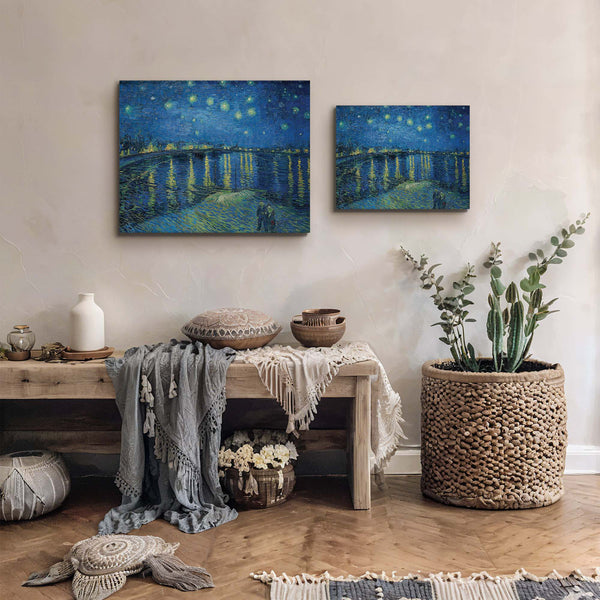 Starry Night Decor, Van Gogh Wall Art Starry Night Over the Rhone Canvas Print, Van Gogh Canvas Wall Art, Ready To Hang for Living Room Home Wall Decor, C2439