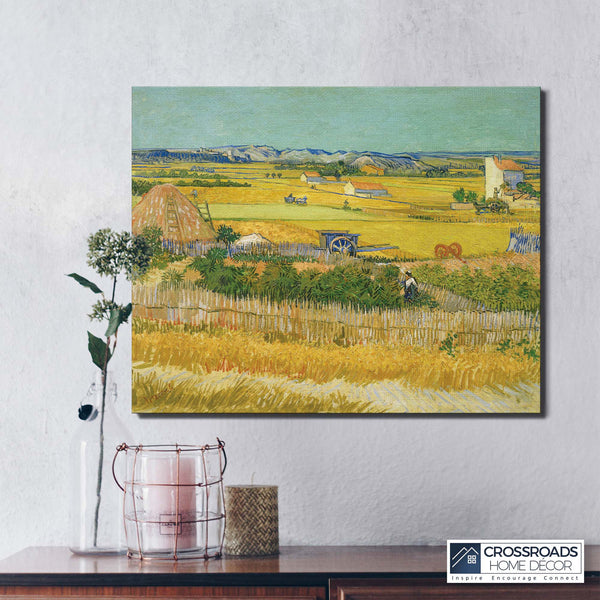 Harvest by Van Gogh, Vincent Van Gogh Wall Decor, Van Gogh Canvas Wall Art, Ready To Hang for Living Room Home Wall Decor, C2442