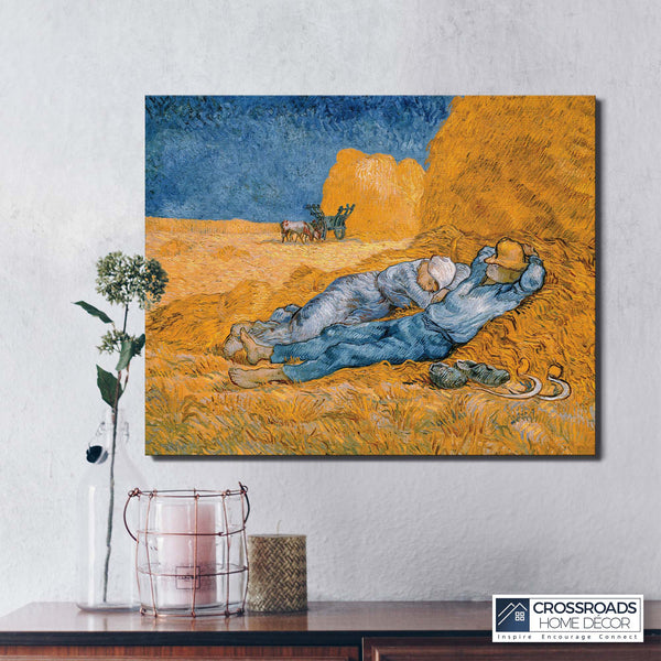 Noon Rest from Work Van Gogh Canvas Print, Wall Paintings, Van Gogh Canvas, Fine Art Prints, Famous Paintings, Ready To Hang for Living Room Home Wall Decor, C2444