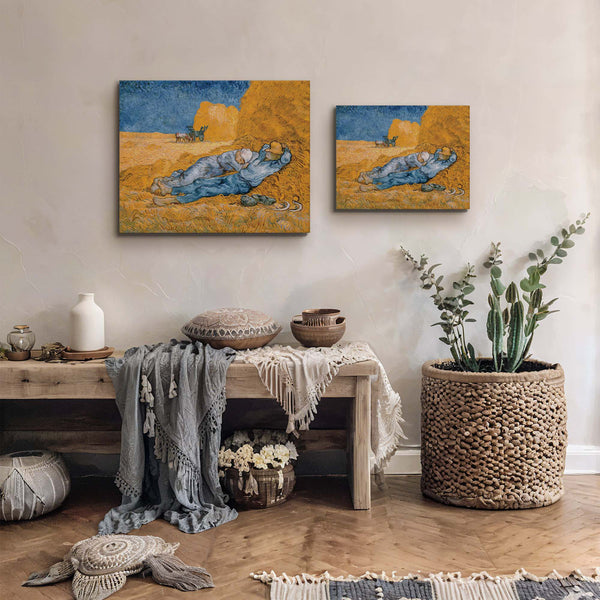 Noon Rest from Work Van Gogh Canvas Print, Wall Paintings, Van Gogh Canvas, Fine Art Prints, Famous Paintings, Ready To Hang for Living Room Home Wall Decor, C2444