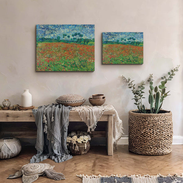 Van Gogh Wall Art, Poppy Field Canvas Print, Poppy Field, Famous Art Prints, Van Gogh Canvas Wall Art, Ready To Hang for Living Room Home Wall Art, C2446