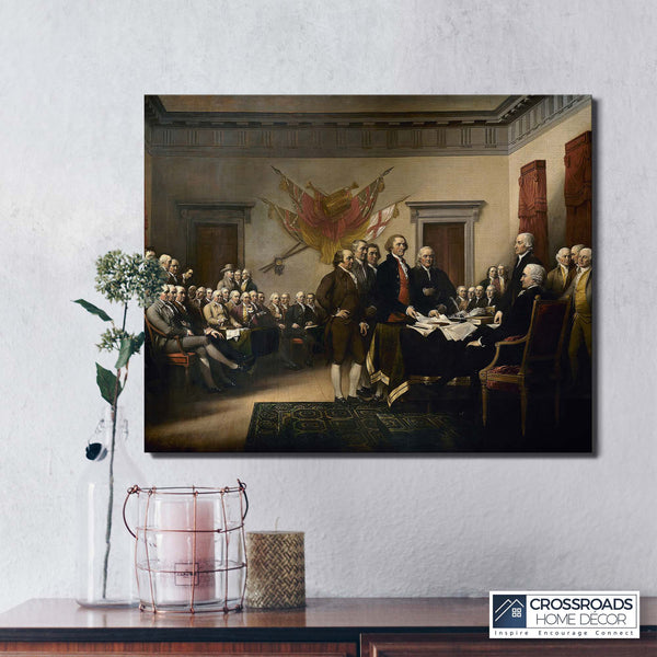 Declaration of Independence by John Trumbell, Declaration of Independence Decor, Vintage Posters, Patriotic Wall Art, Ready To Hang for Living Room Home Wall Decor, C2450