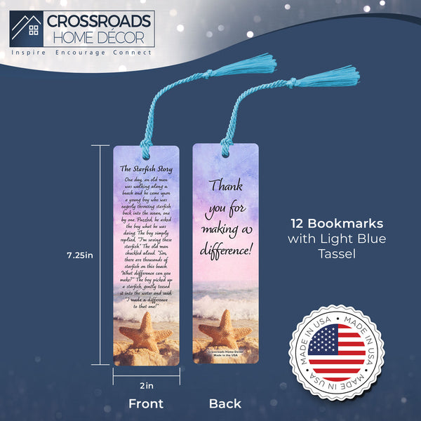 Starfish Story Bookmarks, Teacher Thank You Cards from Student, Bulk Teacher Gifts Caregiver Appreciation Gifts, Starfish Story Gifts Bulk, Teacher Gifts in Bulk, 12 Pack or 24 Pack