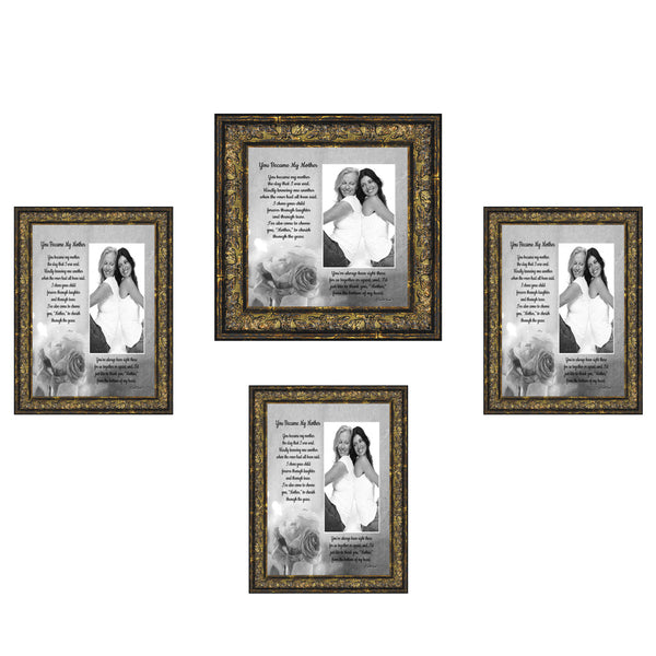 Picture Frame Set, 4 Piece Customizable Gallery Multi pack, 3-5x7, 1-8x8, for Tabletop or Wall Display