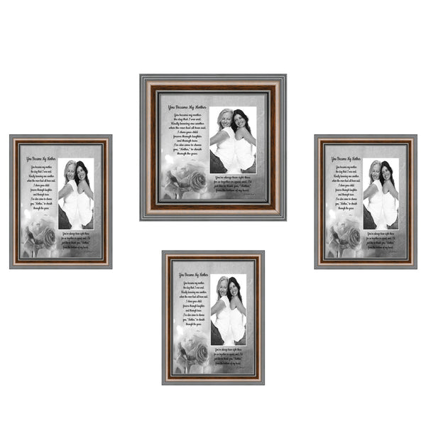 Picture Frame Set, 4 Piece Customizable Gallery Multi pack, 3-5x7, 1-8x8, for Tabletop or Wall Display