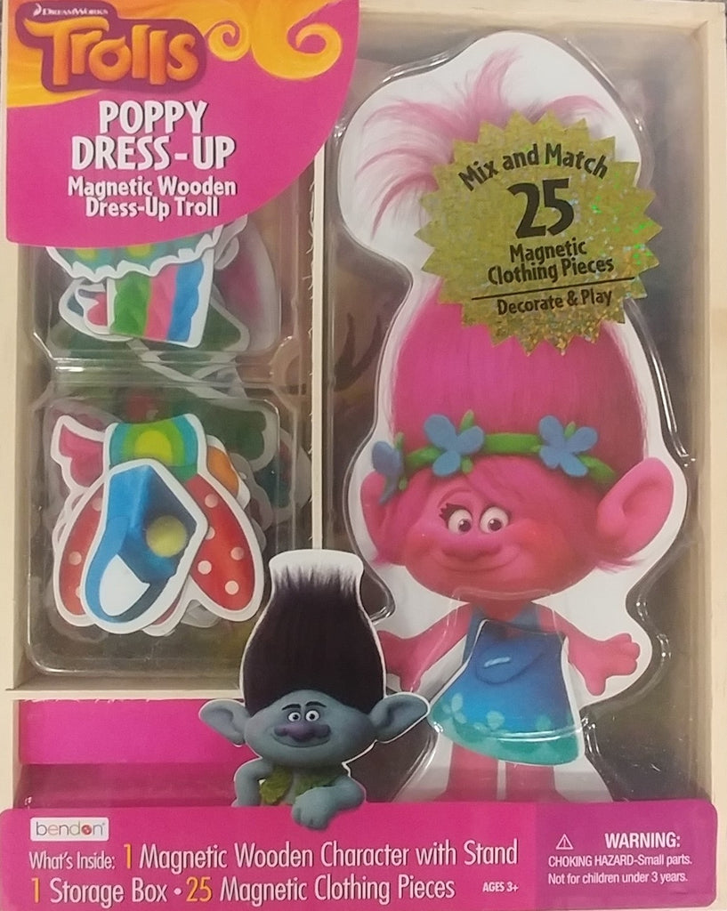 Bendon Trolls Poppy Dress-Up Magnetic Wooden Mix and Match Dress Up