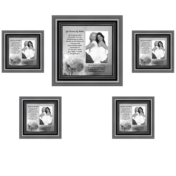 Picture Frame Set, 5 Piece Customizable Multi pack, 1-8x8, 4-4x4, for Instagram Photo Wall Gallery or Tabletop Display