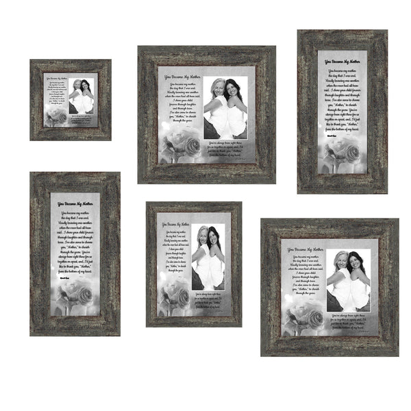 Picture Frame Set, 6 Piece Customizable Gallery Multi pack, 2-8x8, 2-4x10, 1-4x4, 1-5x7 for Tabletop or Wall Display