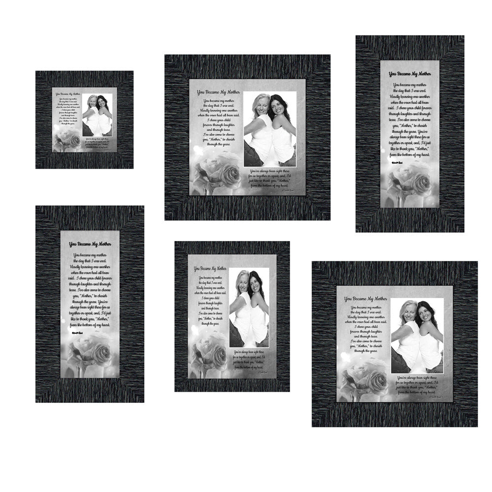Picture Frame Set, 6 Piece Customizable Gallery Multi pack, 2-8x8, 2-4x10, 1-4x4, 1-5x7 for Tabletop or Wall Display