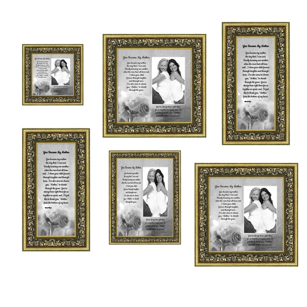 Picture Frame Set, 6 Piece Customizable Gallery Multi pack, 2-8x8, 2-4x10, 1-4x4, 1-5x7 for Tabletop or Wall Display