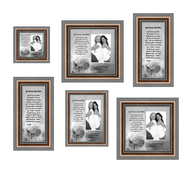 Picture Frame Set, 6 Piece Customizable Gallery Multi pack, 2-8x8, 2-4x10, 1-4x4, 1-5x7 for Tabletop or Wall Display