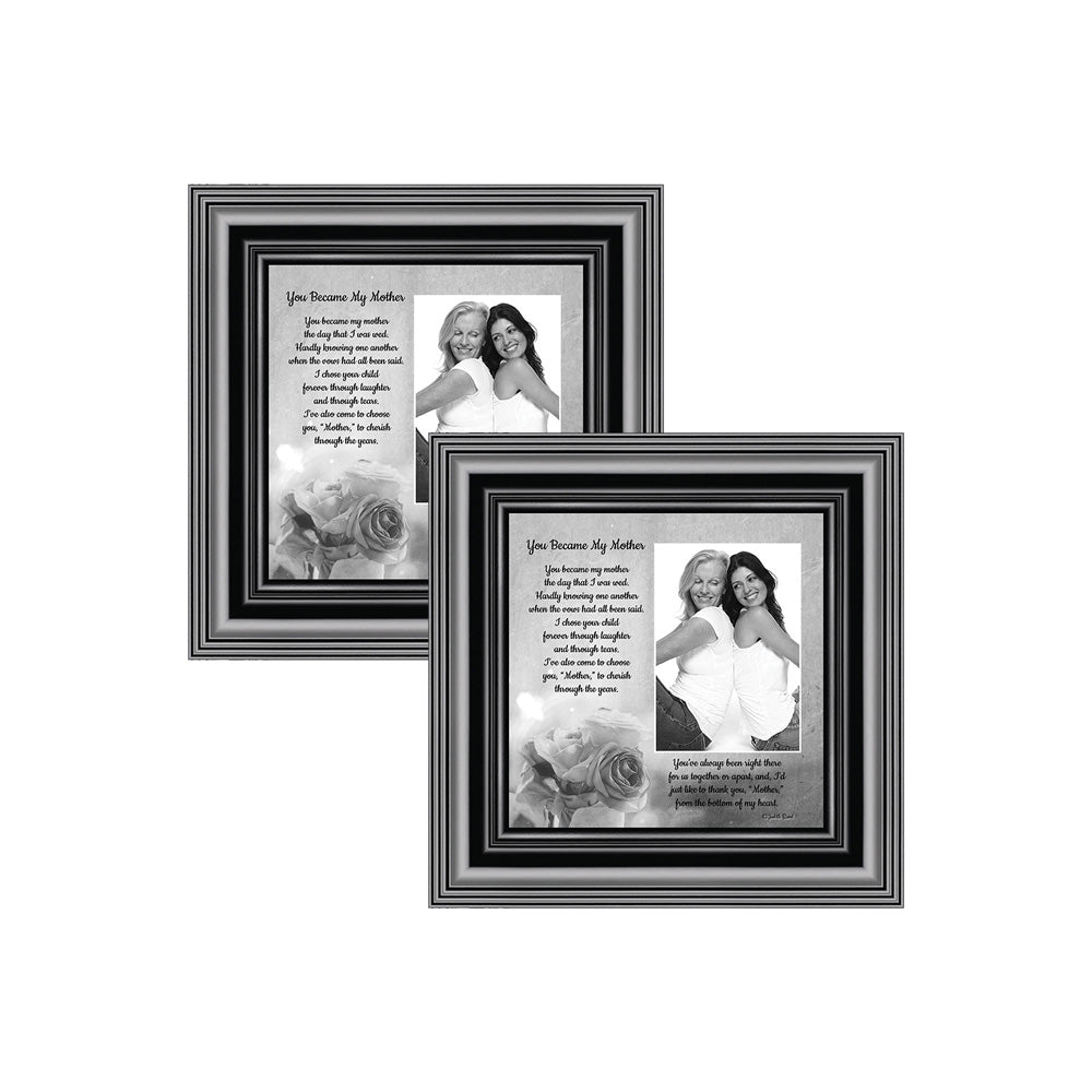 8x8 Picture Frame for 4x4 Photo with Real Glass, Black, Wall Mount or  Tabletop