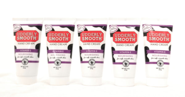 Udderly Smooth Nourishing Hand Cream With Vitamin E, Baby Powder Scent, 2 oz. Travel Size Lotion - 5 Pack
