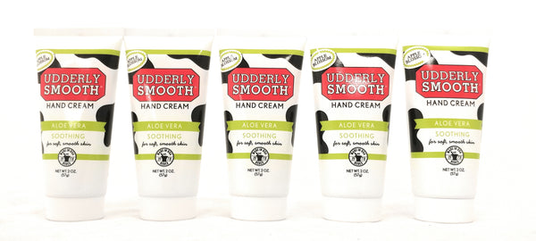 Udderly Smooth Soothing Hand Cream With Aloe Vera, Apple Blossom Scent, 2 oz. Travel Size Lotion - 5 Pack