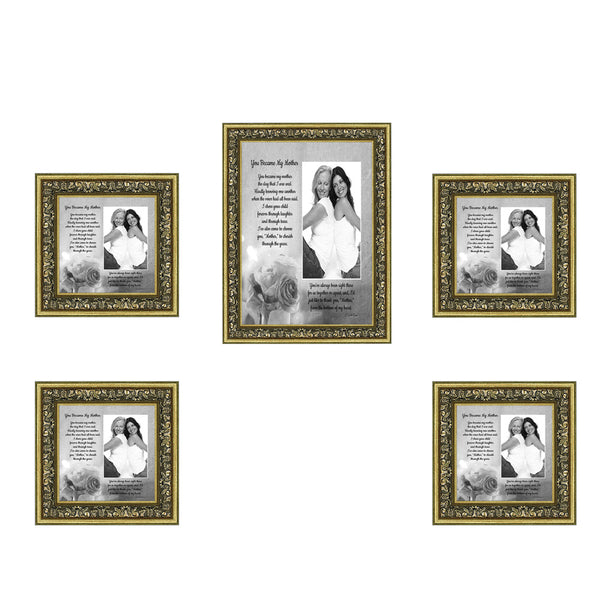Picture Frame Set, 5 Piece Customizable Multi pack, 1-5x7, 4-4x4, for Instagram Photo Wall Gallery or Tabletop Display