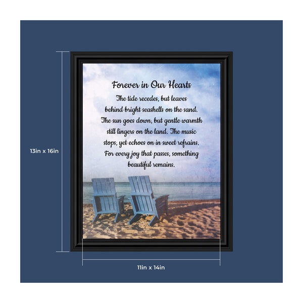 Memorial Gifts Picture Frames, Sympathy Gifts for Loss of Mother, Bereavement Gifts to Add to Your Sympathy Gift Baskets, In Memory of Loved One, Forever in Our Hearts Framed Poem, 6455