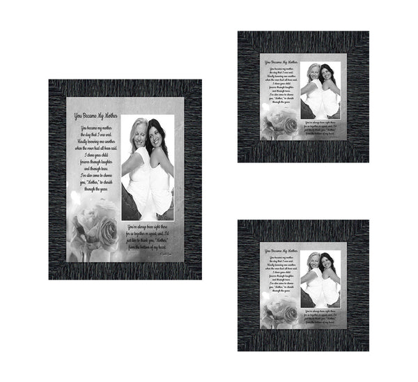 Picture Frame Set, 3 Piece Customizable Multi pack, 1-5x7, 2-4x4, for Instagram Photo Wall Gallery or Tabletop Display