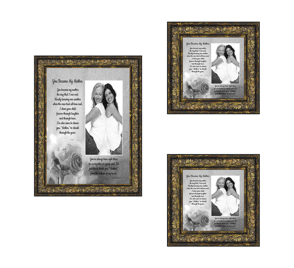 Picture Frame Set, 3 Piece Customizable Multi pack, 1-5x7, 2-4x4, for Instagram Photo Wall Gallery or Tabletop Display