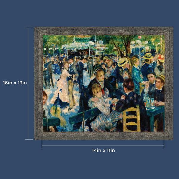 Dance at Le Moulin De La Galette by Auguste Renoir Framed Wall Art Print, Great for Living Room or Kitchen Wall Decor, 11x14, 2404