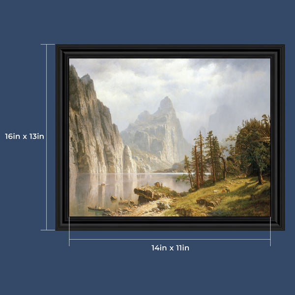 Merced River Yosemite by Albert Bierstadt Framed Wall Art Print, Landscape Mountain Wall Art, 11x14, 2405