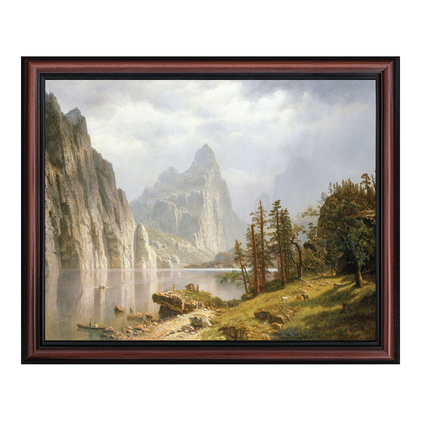 Merced River Yosemite by Albert Bierstadt Framed Wall Art Print, Landscape Mountain Wall Art, 11x14, 2405
