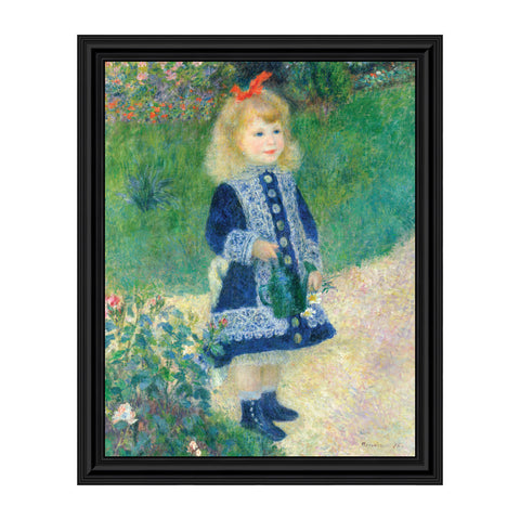 Girl with Watering Can by Pierre-Auguste Renoir Framed Home Decor Wall Art, Fantastic Girls Room Wall Decor, 11x14 2406