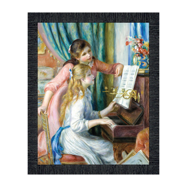 Young Girls at the Piano by Pierre-Auguste Renoir Framed Wall Art, Fantastic Wall Art for Young Girls Room or Home Décor in Your Living Room, 11x14 2409