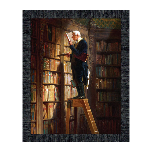 The Bookworm by Carl Spitzweg Framed Wall Art Print, Great Library Art or Gift for Avid Reader, 11x14, 2412