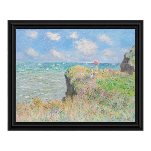 Cliff Walk by Claude Monet Framed Wall Art Print, Seaside Artwork in Impressionist Art Style, 11x14, 2413