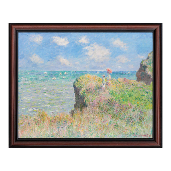 Cliff Walk by Claude Monet Framed Wall Art Print, Seaside Artwork in Impressionist Art Style, 11x14, 2413