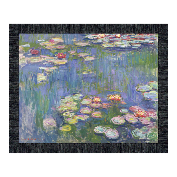 Water Lilies by Claude Monet Framed Wall Art Print, Living Room or Bedroom Wall Decor, 11x14, 2414